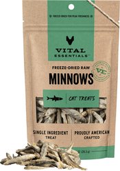 Vital Essentials Minnows Grain-Free Freeze-Dried Raw Cat Treats, 1.0-oz bag