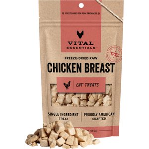 Vital Essentials Chicken Breast Freeze-Dried Raw Cat Treats, 2.1-oz bag