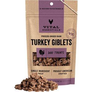Vital Essentials Turkey Giblets Freeze-Dried Raw Dog Treats 2-oz bag