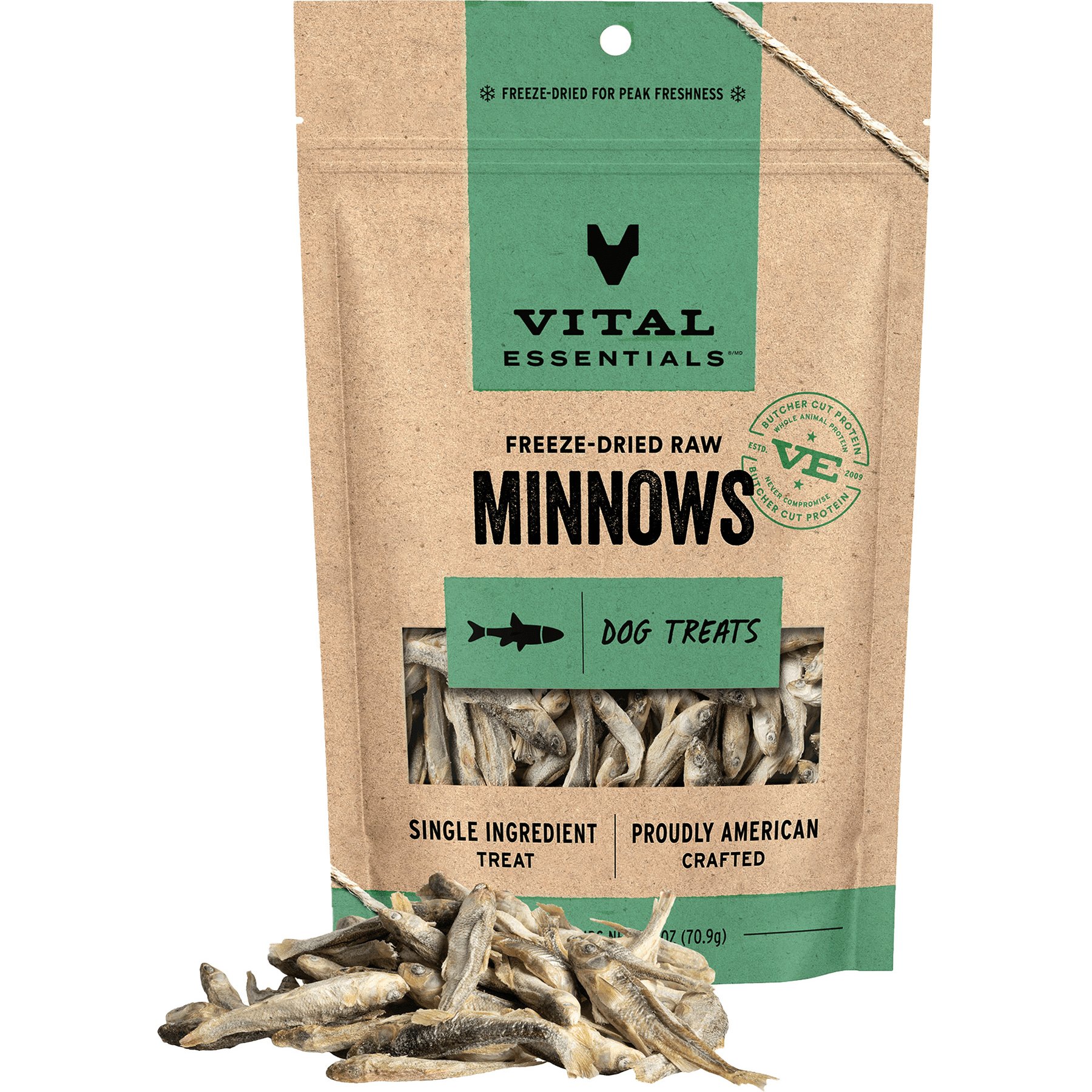 Vital Essentials Minnows Single Ingredient Freeze-Dried Dog Treats, 2.5-oz bag