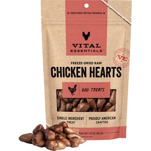 Vital Essentials Chicken Hearts Freeze-Dried Raw Dog Treats