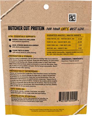 Show full view: Vital Essentials Duck Liver Treats Freeze-Dried Raw Cat Treats, 0.9-oz bag slide 3 of 10