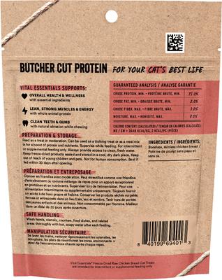 Show full view: Vital Essentials Chicken Breast Freeze-Dried Raw Cat Treats, 1-oz bag slide 3 of 10