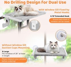 HOMAGICO 2-in-1 Fleece Adjustable Cat Window Perch, Gray, 26 x 13-in slide 2 of 6