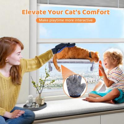 Show full view: HOMAGICO 2-in-1 Fleece Adjustable Cat Window Perch, Gray, 22 x 13-in slide 6 of 7