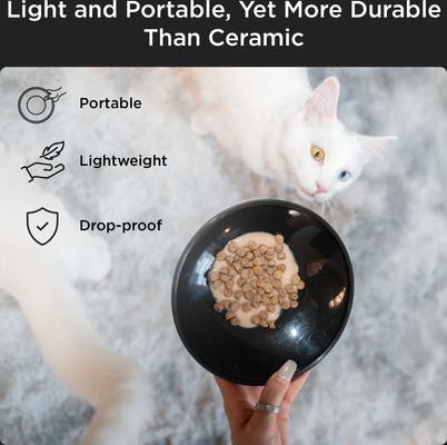 Show full view: Necoichi Extra Wide Raised Basic Edition Non-Skid Elevated Cat Bowl, Grey, 1.5-cup, 2 count slide 9 of 11