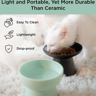 Show full view: Necoichi 2pcs Elevated BPA-Free Non-Skid Dishwasher-Safe Microwavable Whisker Relief Plastic, Ocean Mist, 1.5-cup slide 8 of 10