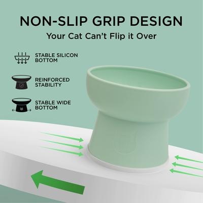 Show full view: Necoichi 2pcs Elevated BPA-Free Non-Skid Dishwasher-Safe Microwavable Whisker Relief Plastic, Ocean Mist, 1.5-cup slide 6 of 10