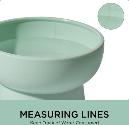 Show full view: Necoichi 2pcs Elevated BPA-Free Non-Skid Dishwasher-Safe Microwavable Whisker Relief Plastic, Ocean Mist, 1.5-cup slide 4 of 10