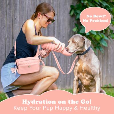 Show full view: Puppington Collapsible Silicone Dog Water Bottle, 18-oz, Blush Pink slide 9 of 10
