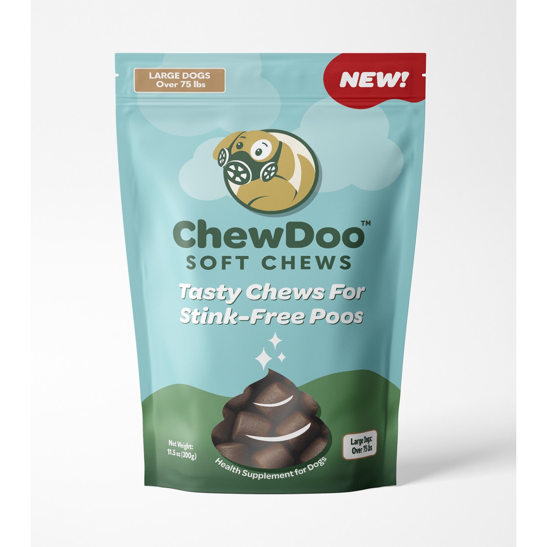ChewDoo Soft Chews Digestive Aid for Large Dogs, 60 count