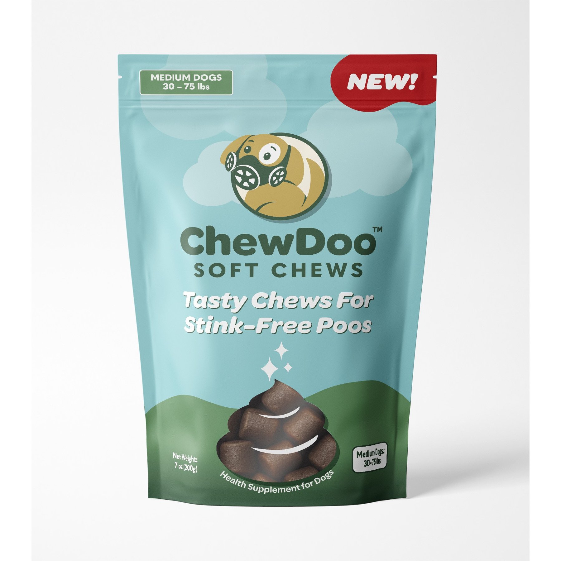 ChewDoo Soft Chews Digestive Aid for Medium Dogs, 60 count