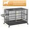 Show in main carousel: LovMor Heavy Duty Furniture Style Dog Crate with Wheels & Feeders, Black, Medium: 43 inch slide 3 of 10