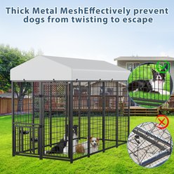 LovMor Heavy Duty Outdoor Dog Kennel with Rotating Bowls, 8 x 4 x 5.6-ft slide 2 of 6