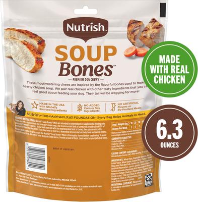 Show full view: Nutrish Soup Bones Minis Chews with Real Chicken & Veggies Dog Treats, 6.3-oz pouch (Rachael Ray) slide 3 of 11