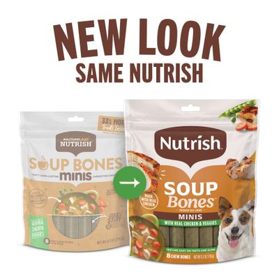 Show full view: Nutrish Soup Bones Minis Chews with Real Chicken & Veggies Dog Treats, 6.3-oz pouch (Rachael Ray) slide 3 of 12