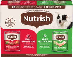 Nutrish Premium Pate Variety Pack Wet Dog Food, 13-oz can, case of 12 (Rachael Ray)