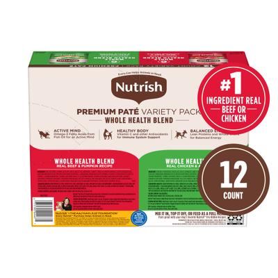 Show full view: Nutrish Premium Pate Variety Pack Wet Dog Food, 13-oz can, case of 12 (Rachael Ray) slide 4 of 13
