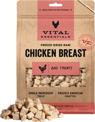 Vital Essentials Chicken Breast Grain-Free Freeze-Dried Raw Dog Treats, 10-oz bag
