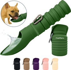 Puppington Collapsible Silicone Dog Water Bottle, 18-oz, Basil Green