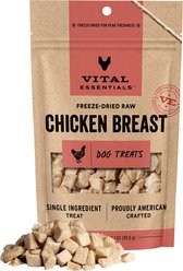 Vital Essentials Chicken Breast Treats Freeze-Dried Raw Dog Treats, 2.1-oz bag
