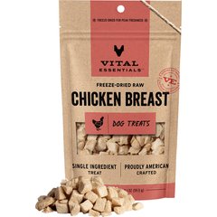 Vital Essentials Chicken Breast Single Ingredient Freeze-Dried Dog Treats, 2.1-oz bag