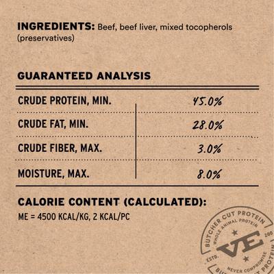 Show full view: Vital Essentials Beef Nibs Freeze-Dried Raw Dog Treats, 6.2-oz bag slide 4 of 10