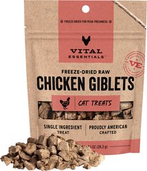 Vital Essentials Chicken Giblets Freeze-Dried Raw Cat Treats, 1-oz bag