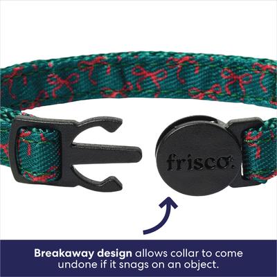 Show full view: Frisco Christmas Bows Print Breakaway Cat Collar with Bell & Removable Bow, 8 to 12-in neck, 3/8-in wide slide 5 of 10