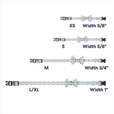 Show full view: Frisco Christmas Peppermint Print Dog Collar with Removable Bow, L/XL: 18 to 26-in neck, 1-in wide slide 5 of 10