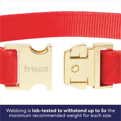 Show full view: Frisco Christmas Velvet Dog Collar with Removable Gift Bow, M: 14 to 20-in neck, 3/4-in wide slide 4 of 10
