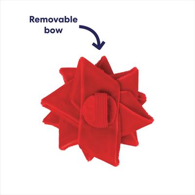 Show full view: Frisco Christmas Velvet Dog Collar with Removable Gift Bow, M: 14 to 20-in neck, 3/4-in wide slide 2 of 10