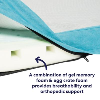 Show full view: Frisco Cooling Orthopedic Pillow Dog Bed with Removable Cover, Blue, Large slide 6 of 10