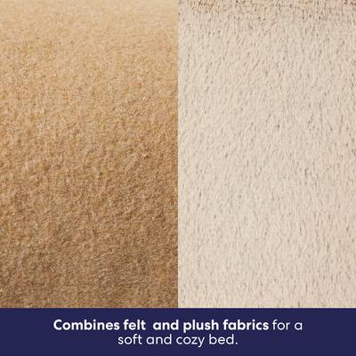 Show full view: Frisco Faux Felt Orthopedic Sofa Dog & Cat Bed with Removable Cover, Tan, XX-Large slide 3 of 8