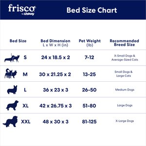 Frisco Quilted Orthopedic Pillow Lounger Cat & Dog Bed with Removable Cover, Gray, Medium