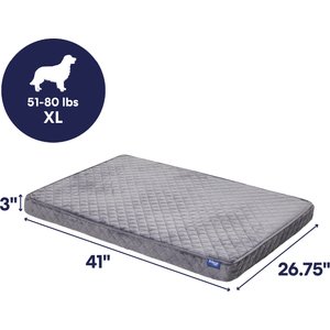 Frisco Quilted Orthopedic Pillow Lounger Cat & Dog Bed with Removable Cover, Gray, X-Large