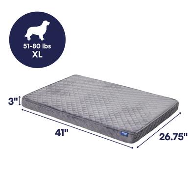 Show full view: Frisco Quilted Orthopedic Pillow Lounger Cat & Dog Bed with Removable Cover, Gray, X-Large slide 2 of 9