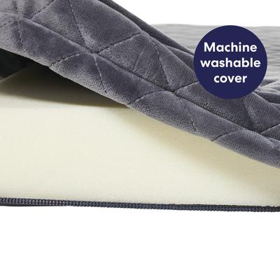 Show full view: Frisco Quilted Orthopedic Pillow Lounger Cat & Dog Bed with Removable Cover, Gray, Medium slide 6 of 10