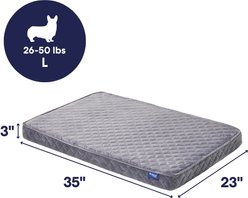 Frisco Quilted Orthopedic Pillow Lounger Cat & Dog Bed with Removable Cover, Gray, Large slide 2 of 8
