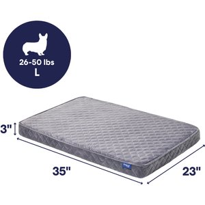 Frisco Quilted Orthopedic Pillow Lounger Cat & Dog Bed with Removable Cover, Gray, Large