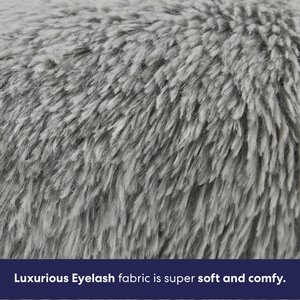 Frisco Faux Long Fur Bolster Cat & Dog Couch Cover, Smoke Grey