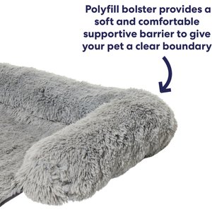 Frisco Faux Long Fur Bolster Cat & Dog Couch Cover, Smoke Grey