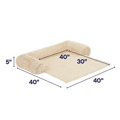 Show full view: Frisco Faux Long Fur Bolster Cat & Dog Couch Cover, Sand slide 2 of 9