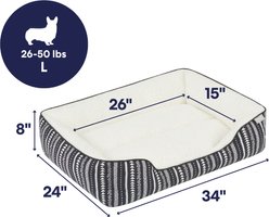 Frisco Sherpa Bolster Cat & Dog Bed, Southwest Stripe, Large slide 2 of 8