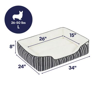 Show full view: Frisco Sherpa Bolster Cat & Dog Bed, Southwest Stripe, Large slide 2 of 9