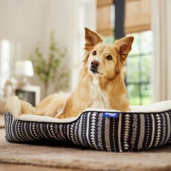 Frisco Sherpa Bolster Cat & Dog Bed, Southwest Stripe, Large