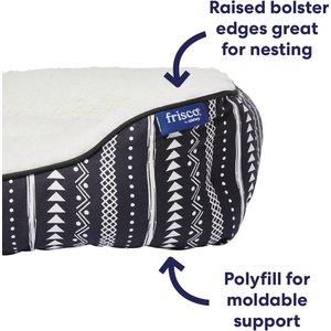 Frisco Sherpa Bolster Cat & Dog Bed, Southwest Stripe, Small