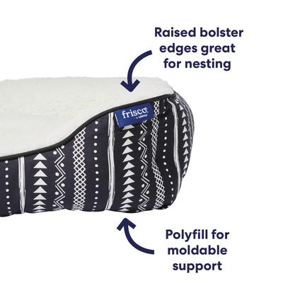 Show full view: Frisco Sherpa Bolster Cat & Dog Bed, Southwest Stripe, Small slide 5 of 10