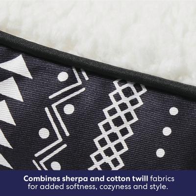 Show full view: Frisco Sherpa Bolster Cat & Dog Bed, Southwest Stripe, Small slide 4 of 10