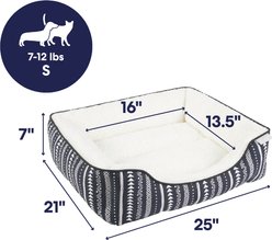 Frisco Sherpa Bolster Cat & Dog Bed, Southwest Stripe, Small slide 2 of 9
